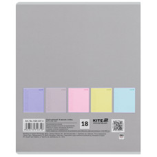 Тетрадь 18 л., лин., софт-тач + УФ лак, Kite One color