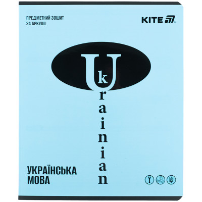 Предметная тетрадь 24 листа, линия, софт тач+УФ, Bright, укр