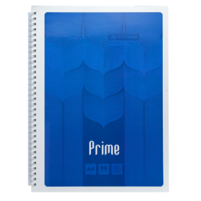 Зошит на пружині PRIME А4, 96л., клітка, в картонній обкладинці, синій - BM.24451101-02 Buromax