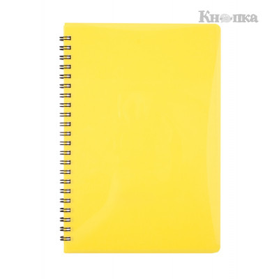 Зошит для записів GLOSS, А5, 80л., клітинка, пластикова обкладинка, жовтий - BM.24552151-08 Buromax