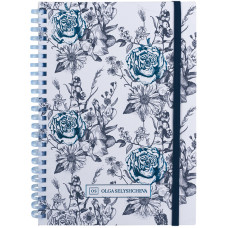 Блокнот на спіралі карт. обл., А5, 80 арк., кл., OS, Blue garden