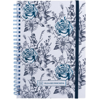 Блокнот на спіралі карт. обл., А5, 80 арк., кл., OS, Blue garden