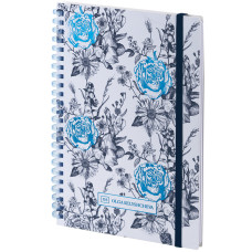 Блокнот на спіралі карт. обл., А5, 80 арк., кл., OS, Blue garden