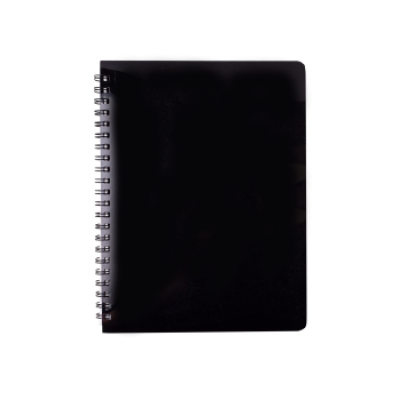 Зошит для нотаток GLOSS, А6, 80 арк., клітинка, пласт. обкладинка, чорний - BM.24652151-01 Buromax