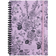 Блокнот на спіралі карт. обл., А5, 80 л., кл.,OS, Pink Roses