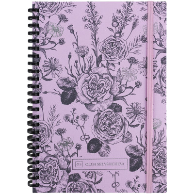 Блокнот на спіралі карт. обл., А5, 80 л., кл.,OS, Pink Roses