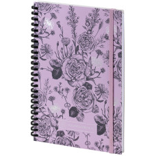 Блокнот на спіралі карт. обл., А5, 80 л., кл.,OS, Pink Roses