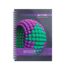 Зошит для нотаток SPHERE, А5, 80 арк., клітинка, картонна обкладинка, фіолетовий