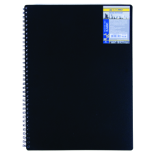 Книжка для записів на пружині CLASSIC  А6, 80 арк, кл., чорний, пласт.обкл.