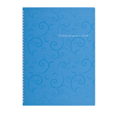 Зошит для нотаток BAROCCO, А4, 80 арк., клітинка, пластикова обкладинка, блакитний