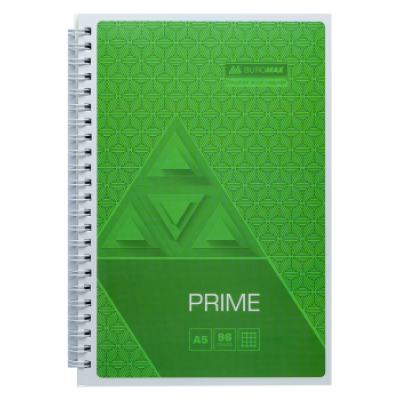 Тетрадь для записей PRIME, А5, 96 л., клетка, картонная обложка, салатовая - BM.24551101-15 Buromax