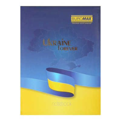 Записная книжка UKRAINE, А5, 80 л., клетка, твердая обложка, гл. ламинация с поролоном, голубая BM.24582101-14
