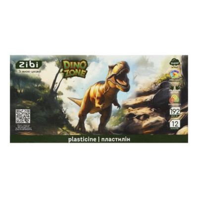 Пластилін DINO 12 кольорів, 192г, KIDS Line ZB.6279