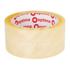 Стрічка клейка пакувальна 48 мм х 80 м х 40 мкм Optima, прозора