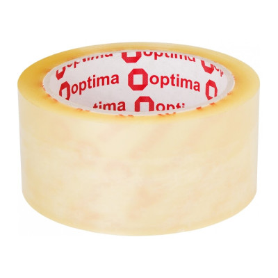 Стрічка клейка пакувальна 48 мм х 80 м х 40 мкм Optima, прозора - O45320