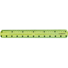 Лінійка 30 см PVC, гнучка, кольорова прозора, 