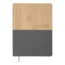 Щоденник дат. 2026 CORAL, A5, сірий, штучна шкіра