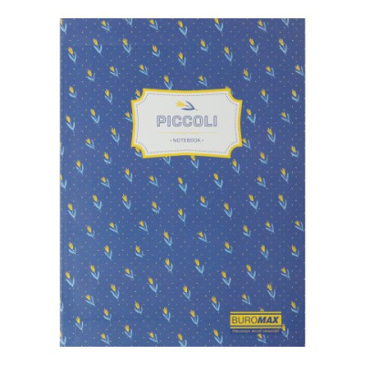 Записна книжка PICCOLI, А5, 80 арк., клітинка, інтегральна обкладинка, синя - BM.24522101-02