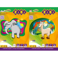 Папір кольоровий двусторонній, А4, 14 аркушів, 7 кольорів, KIDS Line