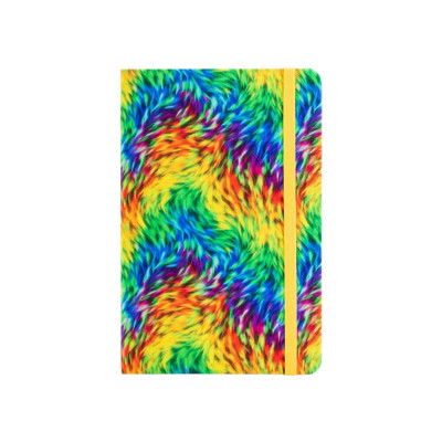 Деловая записная книжка Rainbow, А5, твердая обложка текстиль, резинка, блок клетка O27190-01