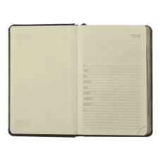 Щоденник датов. 2024 BRAVO, A6, чорний, штуч. шкірапоролон