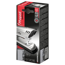 Степлер ADVANCED METAL, металевий, 25л., (скоби №24/6, 26/6), сріблястий