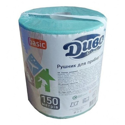 Рушник паперовий зелений 1шар 1шт 150м Диво Basic рулон - MF26626 СРЕДСТВА ГИГИЕНЫ (БУМАГА)