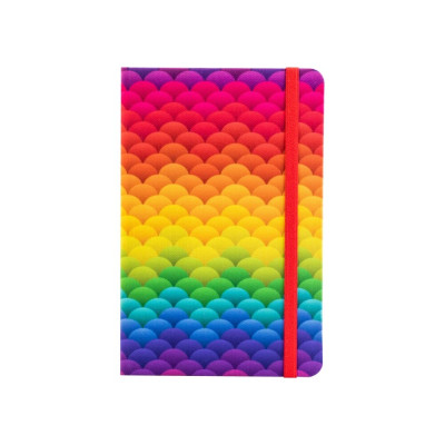 Деловая записная книжка Rainbow, А5, твердая обложка текстиль, резинка, блок клетка O27190-02