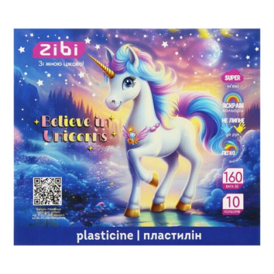 Пластилін UNICORN 10 кольорів, 160г, KIDS Line ZB.6281
