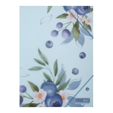Папка А4 на гумках, BLUEBERRY ARABESKI, напівпрозора, морська хвиля Папка А4 на гумках, BLUEBERRY ARABESKI, напівпрозора, морська хвиля