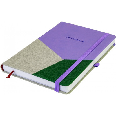 Деловая записная книжка COMBI-4, А5, твердая обложка, резинка, белый блок линия - O20125-04 Optima