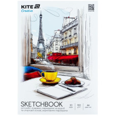 Скетчбук для робіт маркерами, A4, 30 арк., Kite Creative