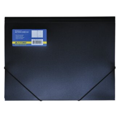 Папка на резинках, А4, глянцевый непрозр. пластик, черная BM.3913-01