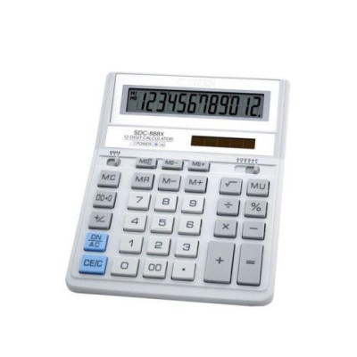 Калькулятор Citizen SDC-888 ХWH, 12 разрядов, бело-серый SDC-888 XWH