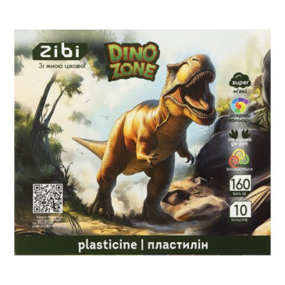 Пластилін DINO 10 кольорів, 160г, KIDS Line ZB.6278