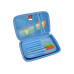 Пенал з тисненням, 1 відділення - QT-5632-Blue