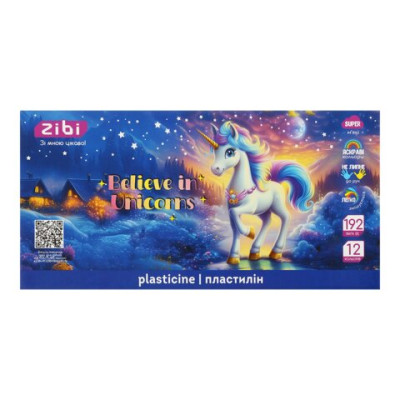 Пластилін UNICORN 12 кольорів, 192г, KIDS Line ZB.6282