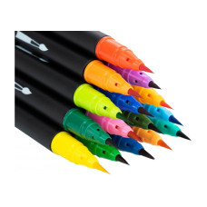 Фломастеры-кисточки REAL BRUSH, 12 цветов, линия 0,5-6 мм