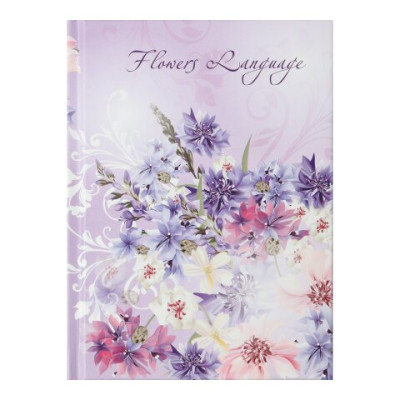Блокнот FLOWERS LANGUAGE, А-6, 64л., кл., тв. обкл., мат. лам.+лак, бузкова - BM.24614101-26 Buromax