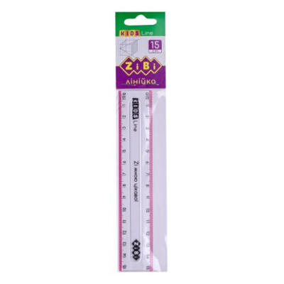 Линейка 15см, с розовой полоской, блистер, KIDS Line ZB.5606-10