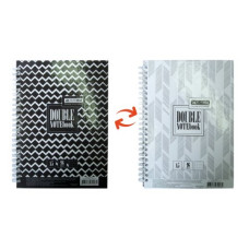 Книга для нотаток DOUBLE А5, 96 арк., пружина, кл., тв. лам. палітурка, чорний