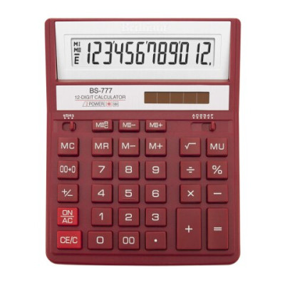 Калькулятор Brilliant BS-777RD, 12 розрядів, червоний BS-777RD