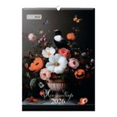 Календар настінний 2026 р., А2, 1 пружина, Flowers and birds BM.210650