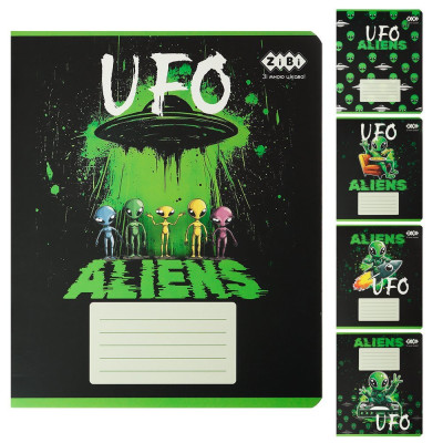Зошит учнівський шкільний UFO, 24арк., лінія, KIDS LINE