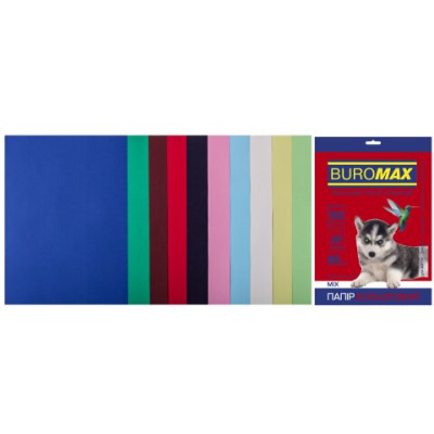 Набір кольорового паперу DARK+PASTEL, 10 кол., 50 к.с., А4, 80 г/м² - BM.27211150-99 Buromax