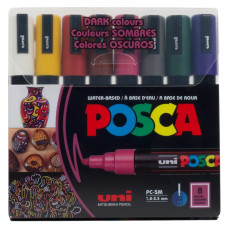 Набір маркерів uni POSCA Dark Color, 1,8-2,5мм, 8 шт