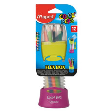 Олівці кольорові COLOR PEPS Flex Box, 12 кол., + розсувний пенал, асорті