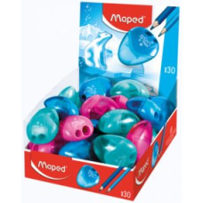 Чинка з контейнером I-GLOO, 2 отв., дисплей, асорті