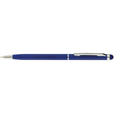 Ручка кулькова металева ECONOMIX STYLUS. Корпус темно-синій, пише синім