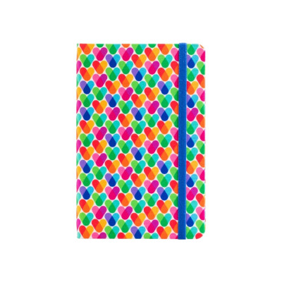 Деловая записная книжка Rainbow, А5, твердая обложка текстиль, резинка, блок клетка O27190-05